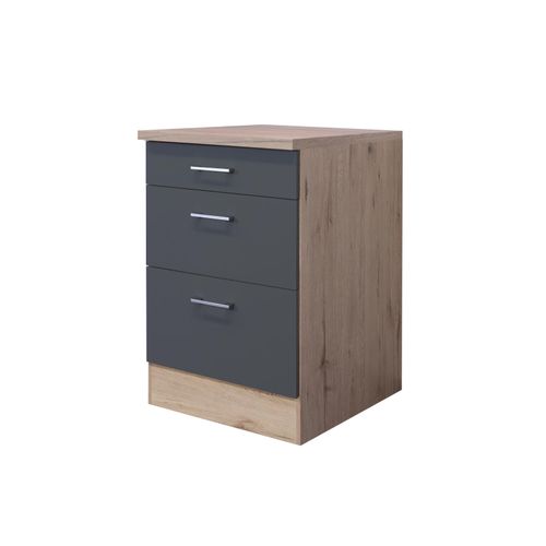 Topfschrank MORENA - San Remo Eiche - Basaltgrau matt