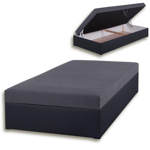 Polsterliege - schwarz - Federkern - 90x200 cm Image