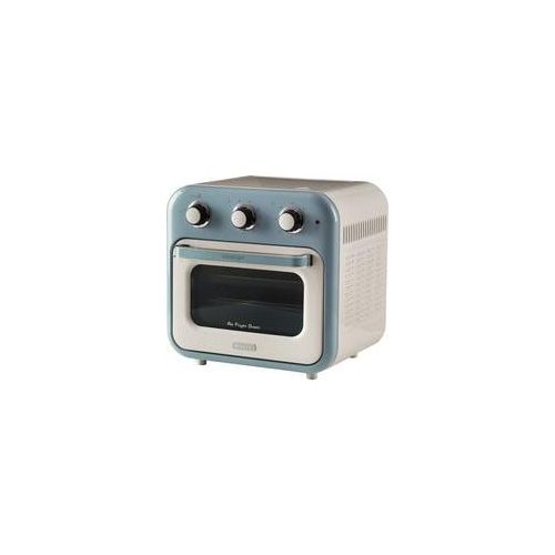 Heißluftfritteuse und Mini-Ofen 3in1 Vintage Blue weiß/hellblau, 1.350 Watt, Garraum 16 Liter, mit Sichtfenster