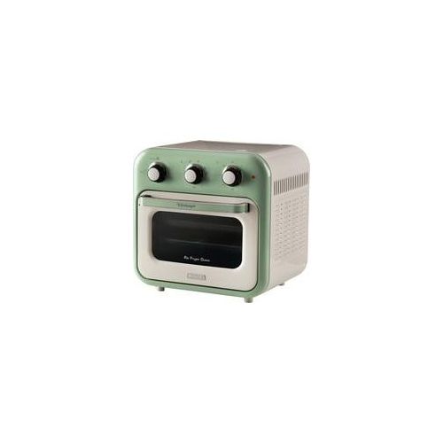 Heißluftfritteuse und Mini-Ofen 3in1 Vintage Green weiß/hellgrün, 1.350 Watt, Garraum 16 Liter, mit Sichtfenster