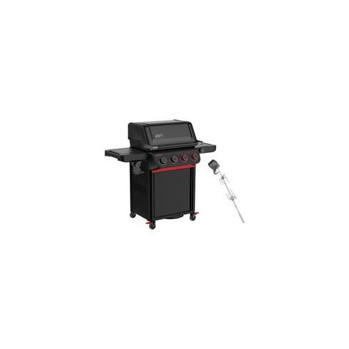 Gasgrill Spirit EP-435R GBS, Stealth-Edition schwarz/rot, 13,78 kW, mit Sear Zone, Seitenbrenner und Drehspieß, Modell 2025