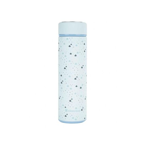 Kikkaboo Isolierflasche Savanna 500 ml, Thermoskanne, Auslaufsicher, Teesieb hellblau