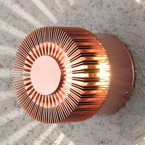 LED-Außenwandlampe Monza Strahlen rund kupfer 9cm