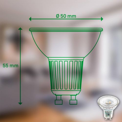 LED-Leuchtmittel Reflektor GU10 4,7W klar 3000K EEK A 2er