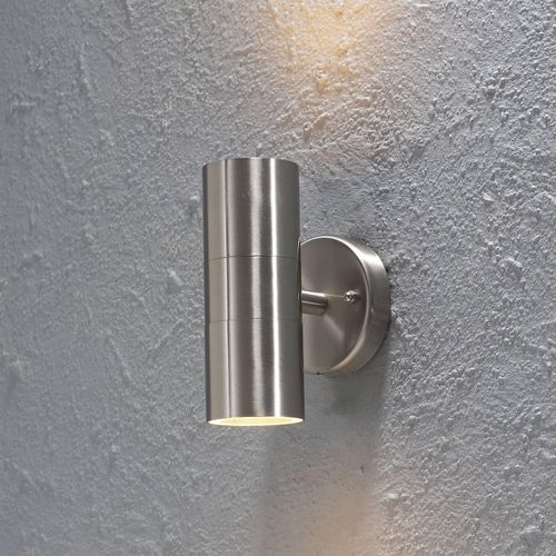 Außenwandleuchte Modena, Edelstahl, 2-flammig