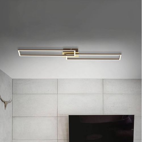 LED-Deckenlampe Frame 2-flammig 110x25cm CCT gold