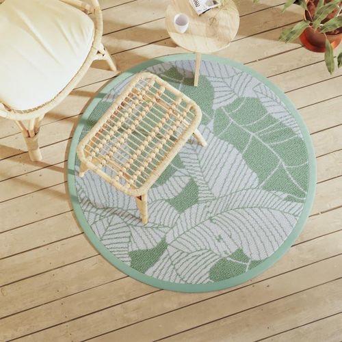 Outdoor-Teppich Arakil Grün Ø120 Cm Pp Blatt | Größe: Ø 120 cm