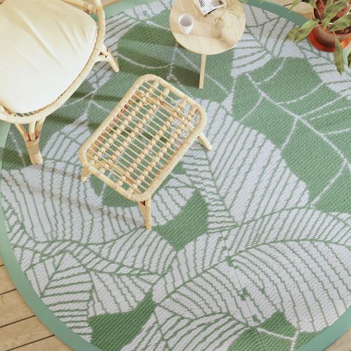 Outdoor-Teppich Arakil Grün Ø120 Cm Pp Blatt | Größe: Ø 200 cm