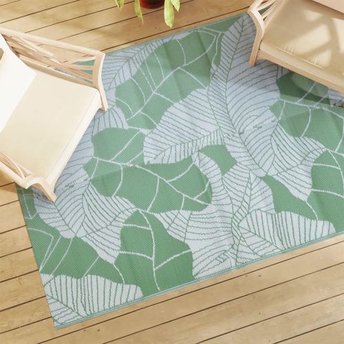 Outdoor-Teppich Arakil Grün Ø120 Cm Pp Blatt | Größe: 140 x 200 cm