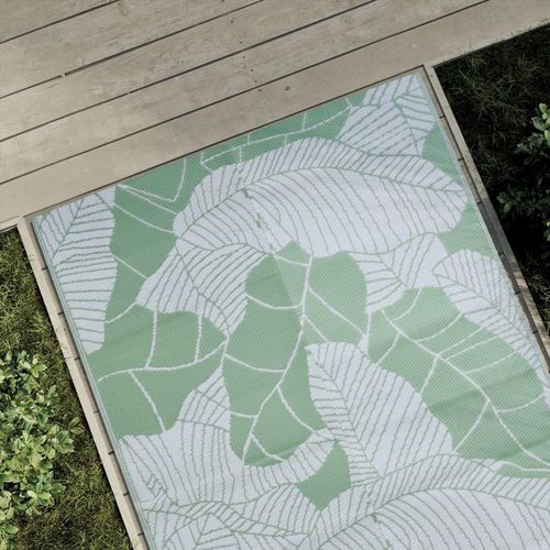 Outdoor-Teppich Arakil Grün Ø120 Cm Pp Blatt | Größe: 120 x 180 cm