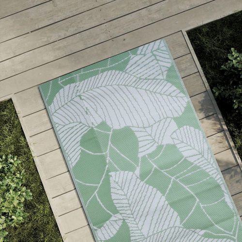 Outdoor-Teppich Arakil Grün Ø120 Cm Pp Blatt | Größe: 80 x 150 cm
