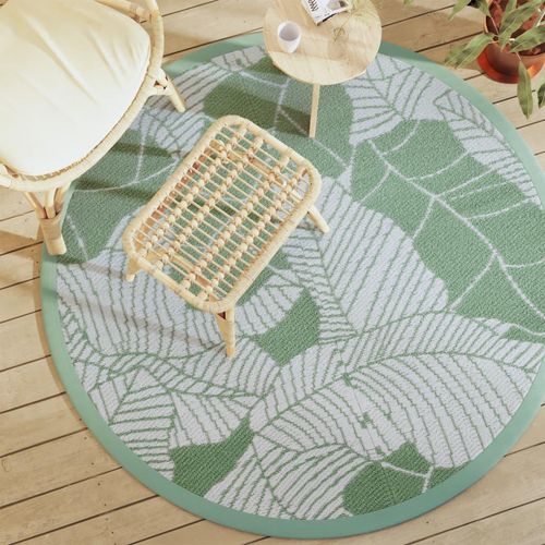 Outdoor-Teppich Arakil Grün Ø120 Cm Pp Blatt | Größe: Ø 160 cm