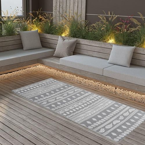Outdoor-Teppich Arakil Grau Pp Graues Muster | Größe: 80 x 150 cm