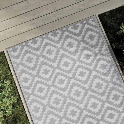 Outdoor-Teppich Arakil Grau Ø160 Cm Pp Weiß Und Hellgrau | Größe: 120 x 180 cm