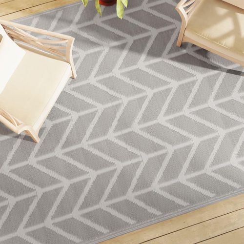 Outdoor-Teppich Arakil Grau Pp Hellgrau Und Weiß | Größe: 190 x 290 cm