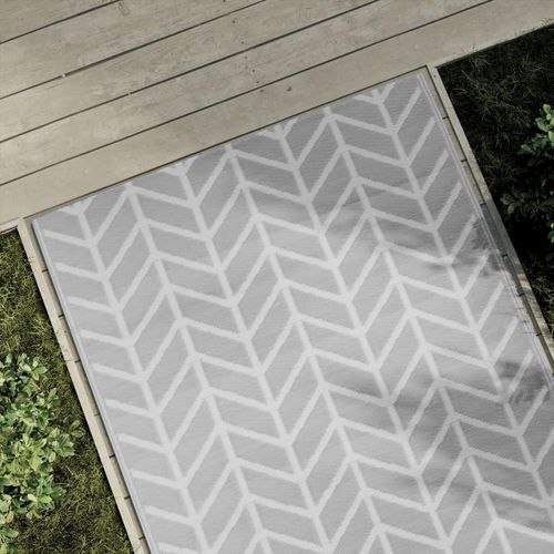 Outdoor-Teppich Arakil Grau Pp Hellgrau Und Weiß | Größe: 120 x 180 cm