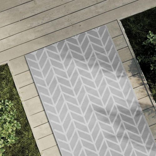 Outdoor-Teppich Arakil Grau Pp Hellgrau Und Weiß | Größe: 80 x 150 cm