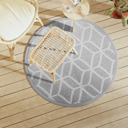 Outdoor-Teppich Arakil Grau Pp Grau Und Weiß | Größe: Ø 120 cm