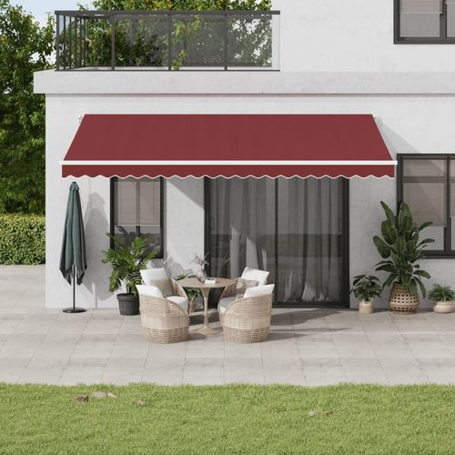 Markise Manuell Einziehbar Mit Led | Farbe: Burgunder und Weiß | Größe: 500 x 350 cm