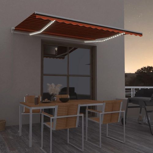 Markise Manuell Einziehbar Mit Led | Farbe: Mehrfarbig | Größe: 450 x 350 cm