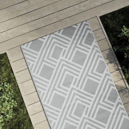 Outdoor-Teppich Arakil Grau Pp Streifen Grau | Größe: 80 x 250 cm