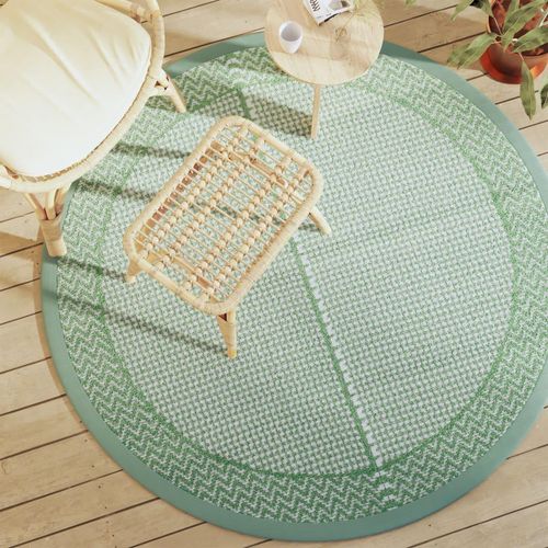 Outdoor-Teppich Arakil Grün Pp Grün Und Weiß | Größe: Ø 160 cm