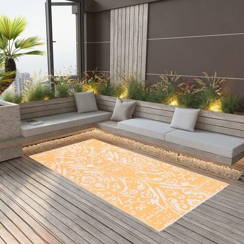Outdoor-Teppich Arakil Orangefarben Und Blau Pp Orange Und Weiß | Größe: 160 x 230 cm