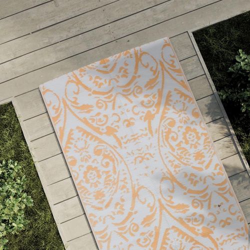 Outdoor-Teppich Arakil Orangefarben Und Blau Pp Orange Und Weiß | Größe: 80 x 250 cm