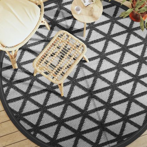 Outdoor-Teppich Arakil Pp Schwarz | Größe: Ø 200 cm