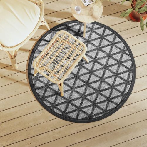 Outdoor-Teppich Arakil Pp Schwarz | Größe: Ø 120 cm