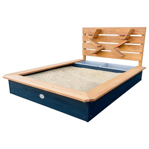 Ambia Garden Sandkasten , Anthrazit, Braun , Holz , Hemlocktanne , 114.5x58.5x91.5 cm , FSC 100% , hoher Rand, Sitzfläche , Outdoor Spielzeug,