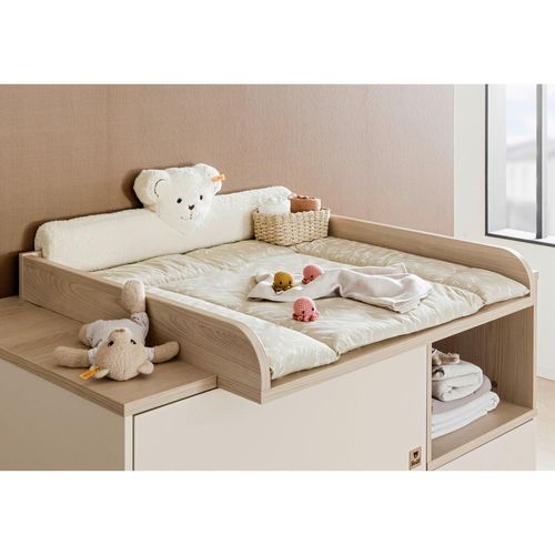 Paidi Wickelaufsatz Mila & Ben , Beige , Holzwerkstoff , 129.4x12.5x81.3 cm , Blauer Engel, Goldenes M , Babymöbel, Wickelkommoden & Zubehör,
