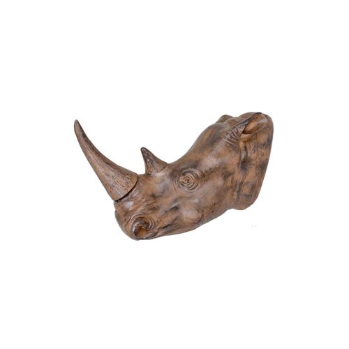 Nashorn Wanddekoration Antik-Braun Dekoration Poyresin Geweih Deko Trophäe