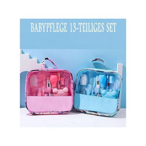 TPFBeauty Babypflege-Set 13-teilig mit Badewannen-Thermometer, Rosa