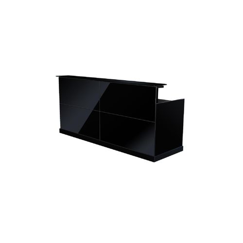 Büro Empfangstheke Zürs schwarz Büromöbel Empfang Theke 2.2 m Glasfront