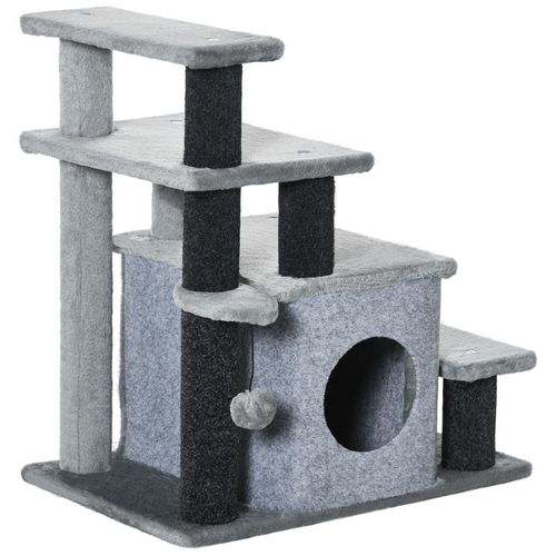 PawHut Haustiertreppe Spanplatte, Plüsch, Filzstoff