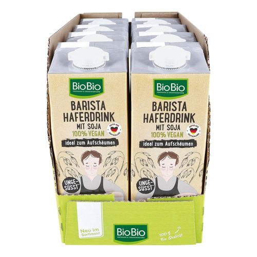 BioBio Barista Haferdrink 1 Liter, 8er Pack