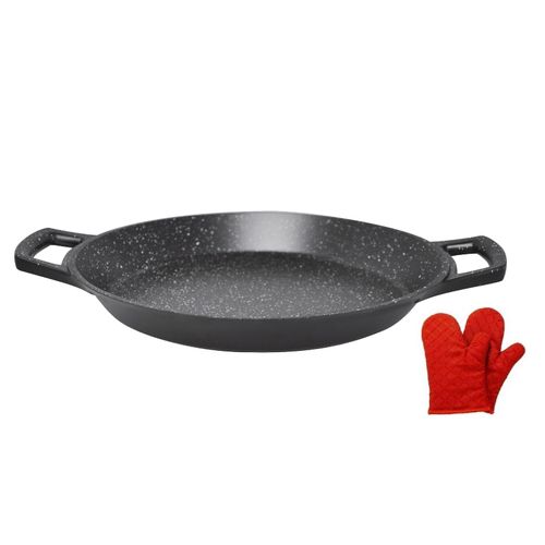 Aluguss Paellapfanne Pfanne Paella Ø32cm Induktion Silikongriffe Bratpfanne