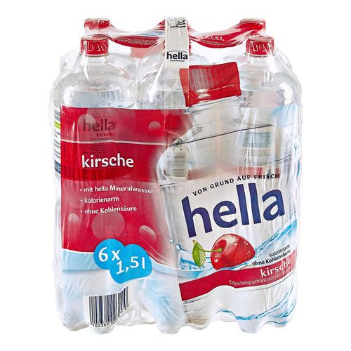 Hella Mineralwasser Kirsche 1,5 Liter, 6er Pack - Inhalt: 2 Flaschen
