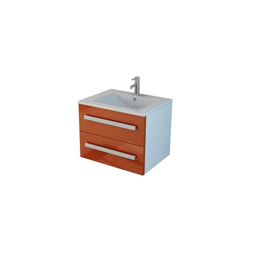 Badmöbel Waschtisch 60 cm breit Badset AROSA dark orange