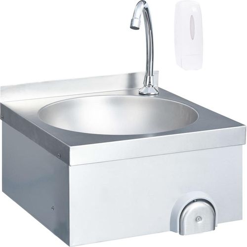 vidaXL Handwaschbecken mit Wasserhahn und Seifenspender Edelstahl