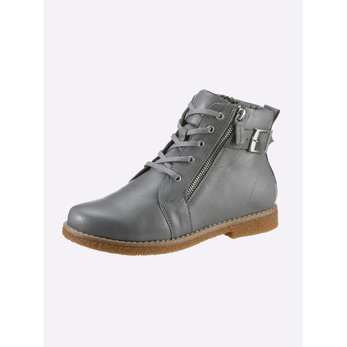 Schnürstiefelette ANDREA CONTI, Damen, Gr. 37, grau, Leder, Leder, modisch, Schuhe