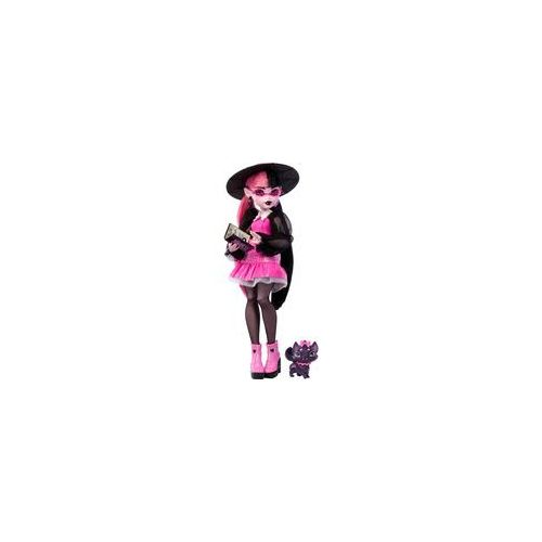 Monster High Draculaura Modepuppe mit Haustier Count Fabulous und Accessoires