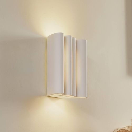 Lindby Wandleuchte Novali, weiß, Gips, up/down, 26 cm, G9