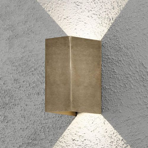 LED-Außenwandleuchte Cremona 8cm breit aus Messing
