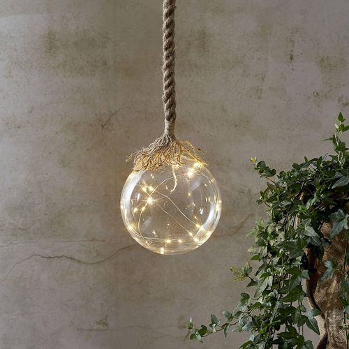 LED-Dekorationsleuchte Jutta, Glaskugel Ø 10 cm