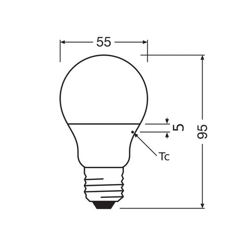 OSRAM LED Classic Star, matt, E27, 4,9 W, 2.700 K, 470 lm