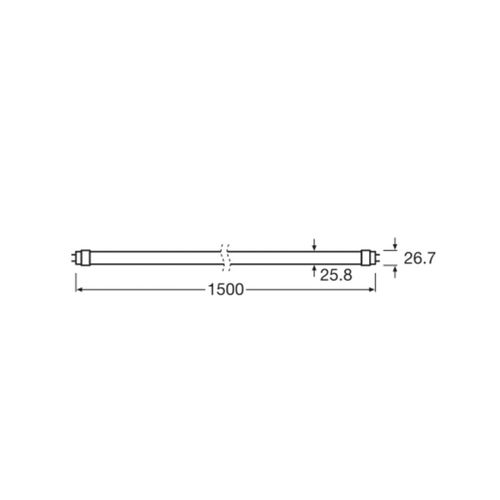 OSRAM LED-Pflanzenlampe T8 18,3W Röhre Fluora 2.500K 150cm