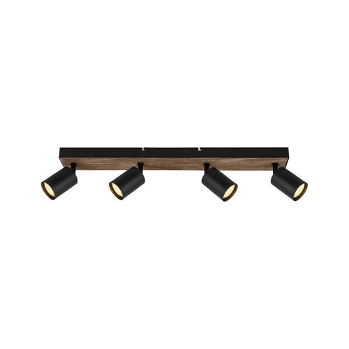 Wandleuchte Jello Wood schwarz/holz vierflammig