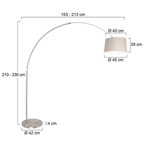 Bogen-Stehlampe Sparkled Light silber/schlamm